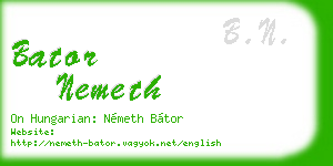 bator nemeth business card